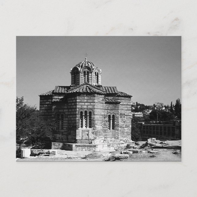 Postal Grecia Antigua Iglesia de Atenas de los apóstoles  (Anverso)