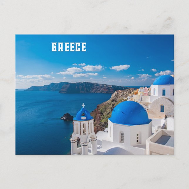 Postal Grecia azul (Anverso)