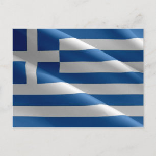 Postal Grecia - Bandera griega -
