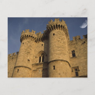 Postal Grecia, ciudad de Rodas. Vistas al Palacio de la