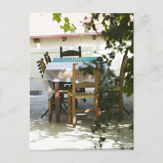 Postal GRECIA, CRETE, Provincia de Hania, Vamos: Mesa de  (Anverso)