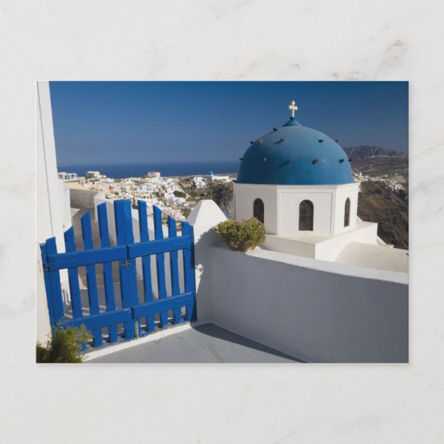 Postal Grecia e isla griega de Santorini desde la (Anverso)