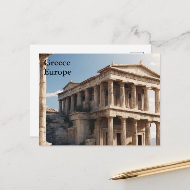 Postal Grecia Europa Viajes de turismo añaden (Anverso/Reverso In Situ)