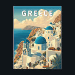 Postal Grecia Ilustracion Viajes de arte<br><div class="desc">Diseño de viajes vectoriales retro de Grecia. Grecia es un destino atemporal que ofrece islas empapadas en el sol,  ruinas antiguas y una cultura vibrante,  desde el Partenón de Atenas hasta los pueblos encalados de las Cícladas.</div>