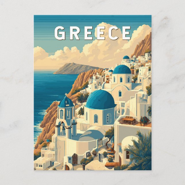 Postal Grecia Ilustracion Viajes de arte (Anverso)