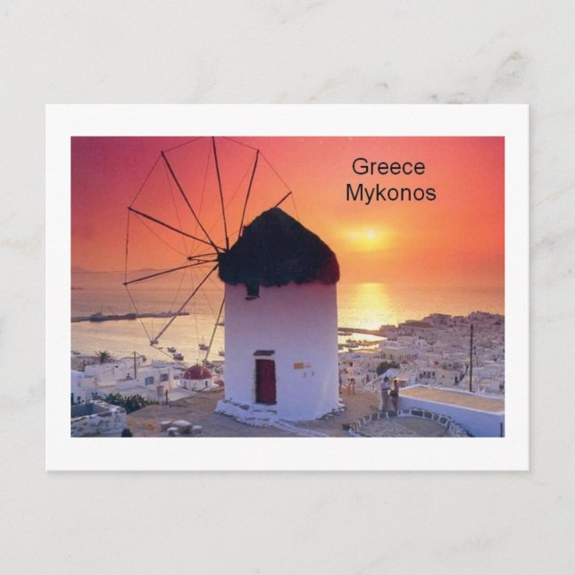 Postal Grecia Mykonos Sunset (St.K. (Anverso)