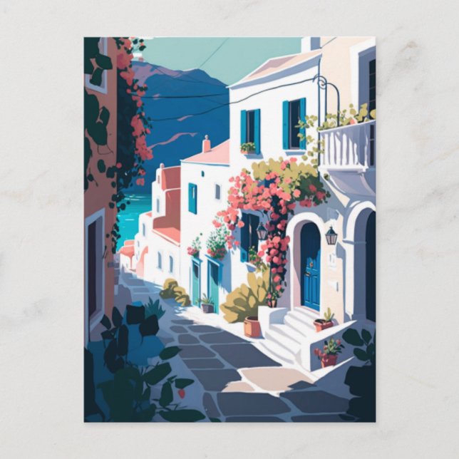 Postal Grecia Santorini (Anverso)