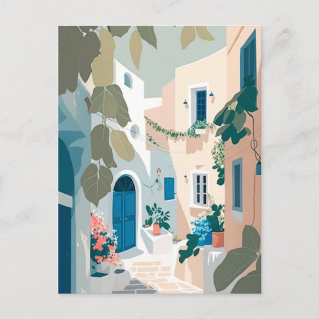 Postal Grecia Santorini (Anverso)
