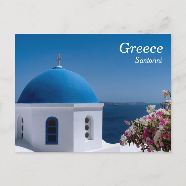 Postal Grecia, Santorini, viaje (Anverso)