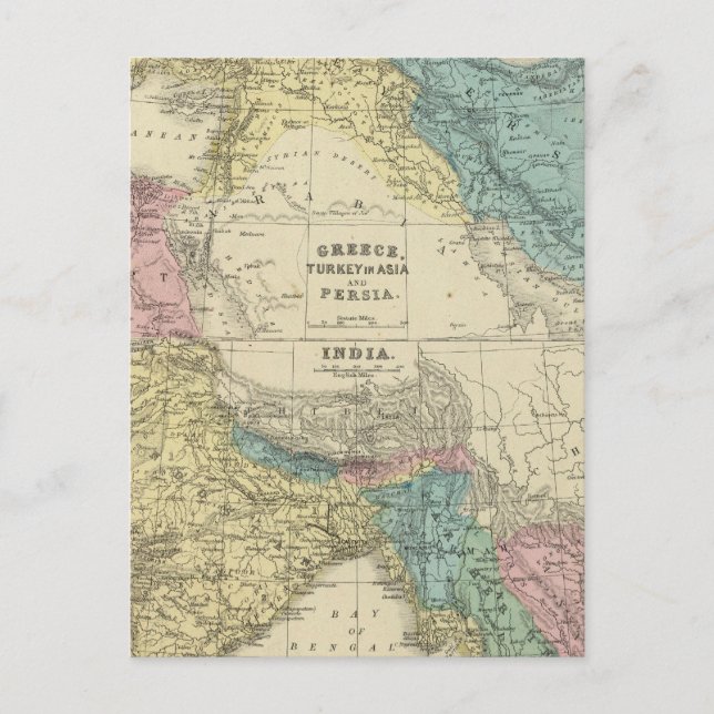 Postal Grecia, Turquía, Persia, India (Anverso)
