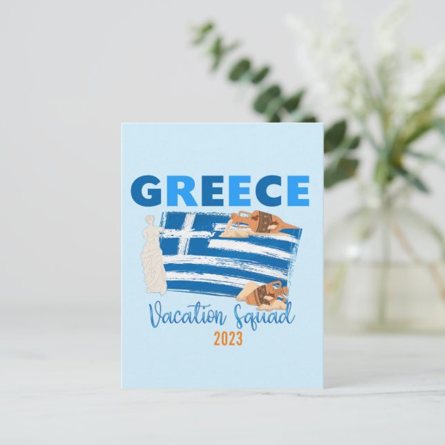 Postal Grecia Vacaciones griegas viajes a Europa (Anverso de pie)