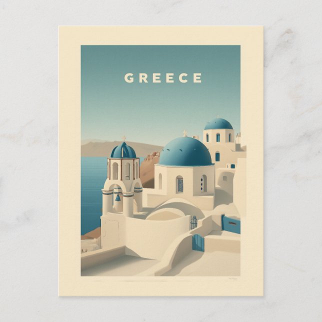 Postal Greece Santorini Travel Poster (Anverso)