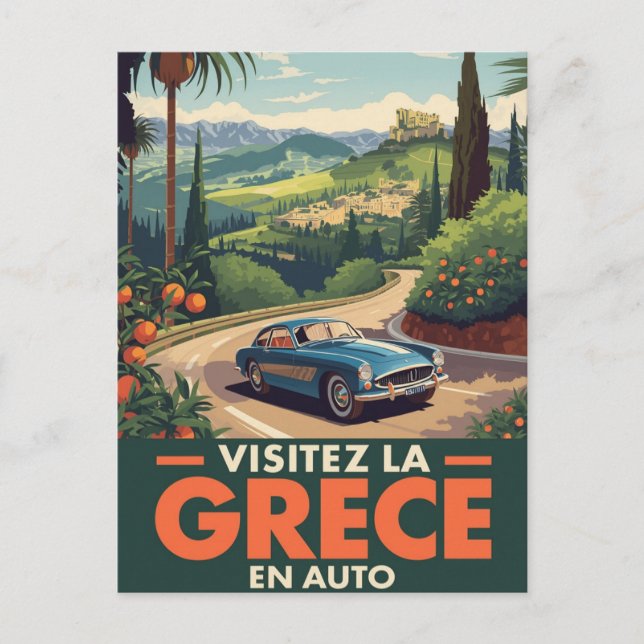 Postal Greece TravelClassic Car (Anverso)