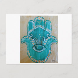 Postal Green and Gold Hamsa