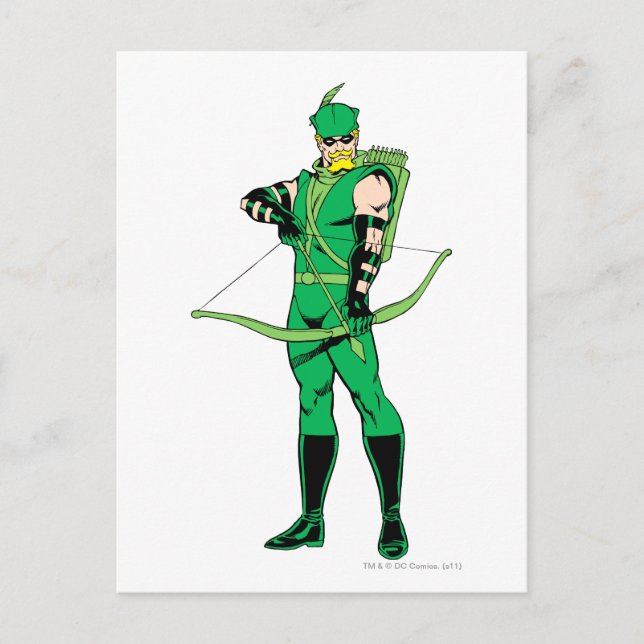Postal Green Arrow Standing with Bow (Anverso)