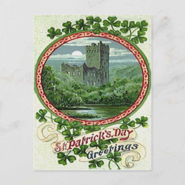 Postal Green Blarney Castle Ireland Shamrock (Anverso)