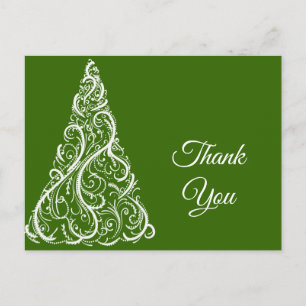 Postal Green Christmas Tree Winter Gracias