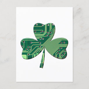 Postal Green Circuit Board St Patrick Day Shamrock