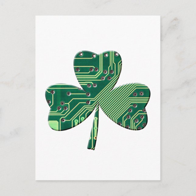 Postal Green Circuit Board St Patrick Day Shamrock (Anverso)