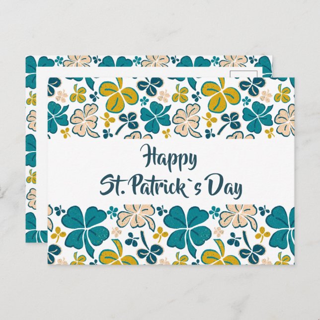 Postal Green Clover Shamrock Pattern St. (Anverso / Reverso)