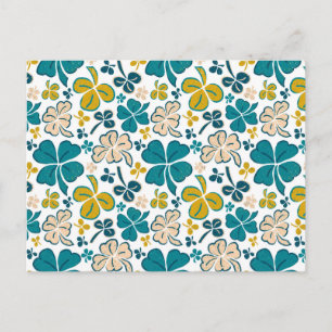 Postal Green Clover Shamrock Pattern St.