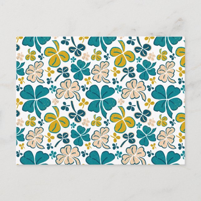 Postal Green Clover Shamrock Pattern St. (Anverso)