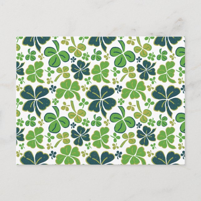 Postal Green Clover Shamrock Pattern St. Patrick s Day Po (Anverso)