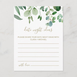 Postal Green Eucalyptus Botanical Date Night Ideales Card