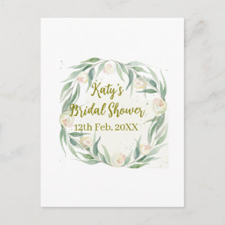Postal Green eucalyptus floral bridal shower name date go
