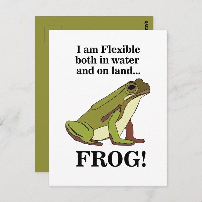 Postal Green Frog Funny (Anverso / Reverso)