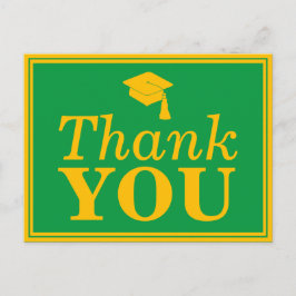 Postal Green Gold Grad Cap Gracias