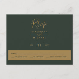 Postal Green Gold RSVP