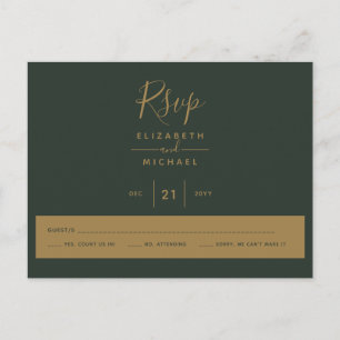 Postal Green Gold RSVP