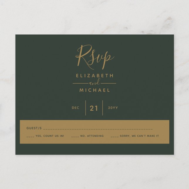 Postal Green Gold RSVP (Anverso)