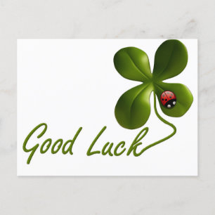 Postal Green Good Luck Clover Ladybug St.