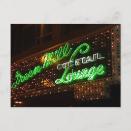 Postal Green Mill, Chicago, Rótulo Vintage Neon
