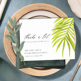 POSTAL GREEN PALM LEAF WATERCOLOR FOLIAGE GRACIAS