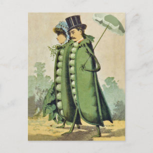 Postal Green Peas Couple on Stroll