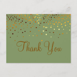 Postal Green Purpurina de oro barato de moda Gracias