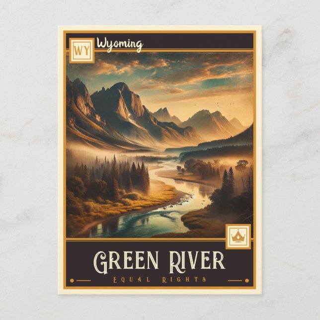 Postal Green River, Wyoming | Vintage (Anverso)