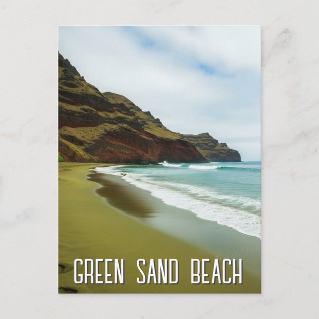 Postal Green Sand Beach Hawaii Travel (Anverso)