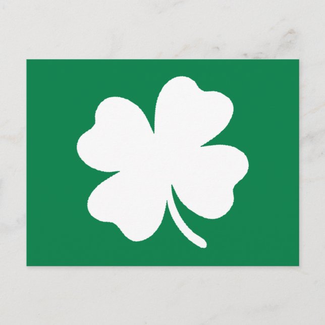 Postal Green Shamrock St Patricks Day Ireland Postcard (Anverso)