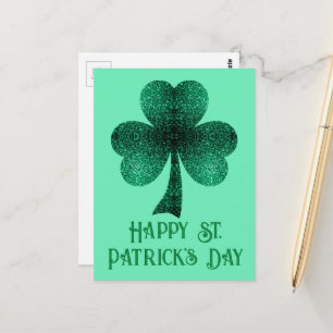 Postal Green Sparkly Shamrock St. Patrick's Day
