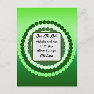 Postal Green Spotty Spots Save The Date,