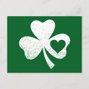Postal Green St Patricks Day Irish Patty's Heart Shamrock