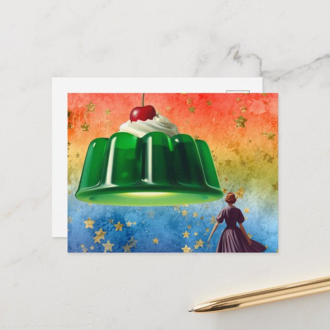 Postal Green Surreal Sweet Trete (Anverso/Reverso In Situ)