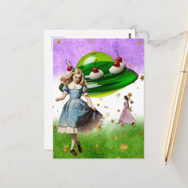 Postal Green UFO Surreal Sweet Tret (Anverso/Reverso In Situ)