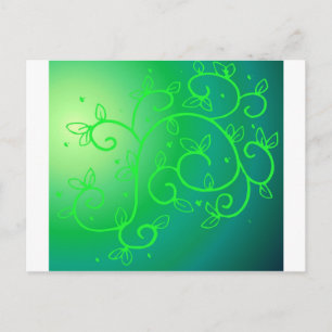 Postal Green Vines Irish Luck Ireland Flowers Art