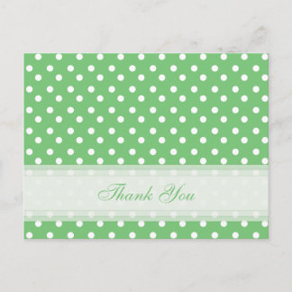 Postal Green with White Polka Dot Gracias Cartas