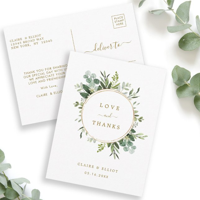 Postal Greeneración Botánica de Oro Gracias (Front & Back)